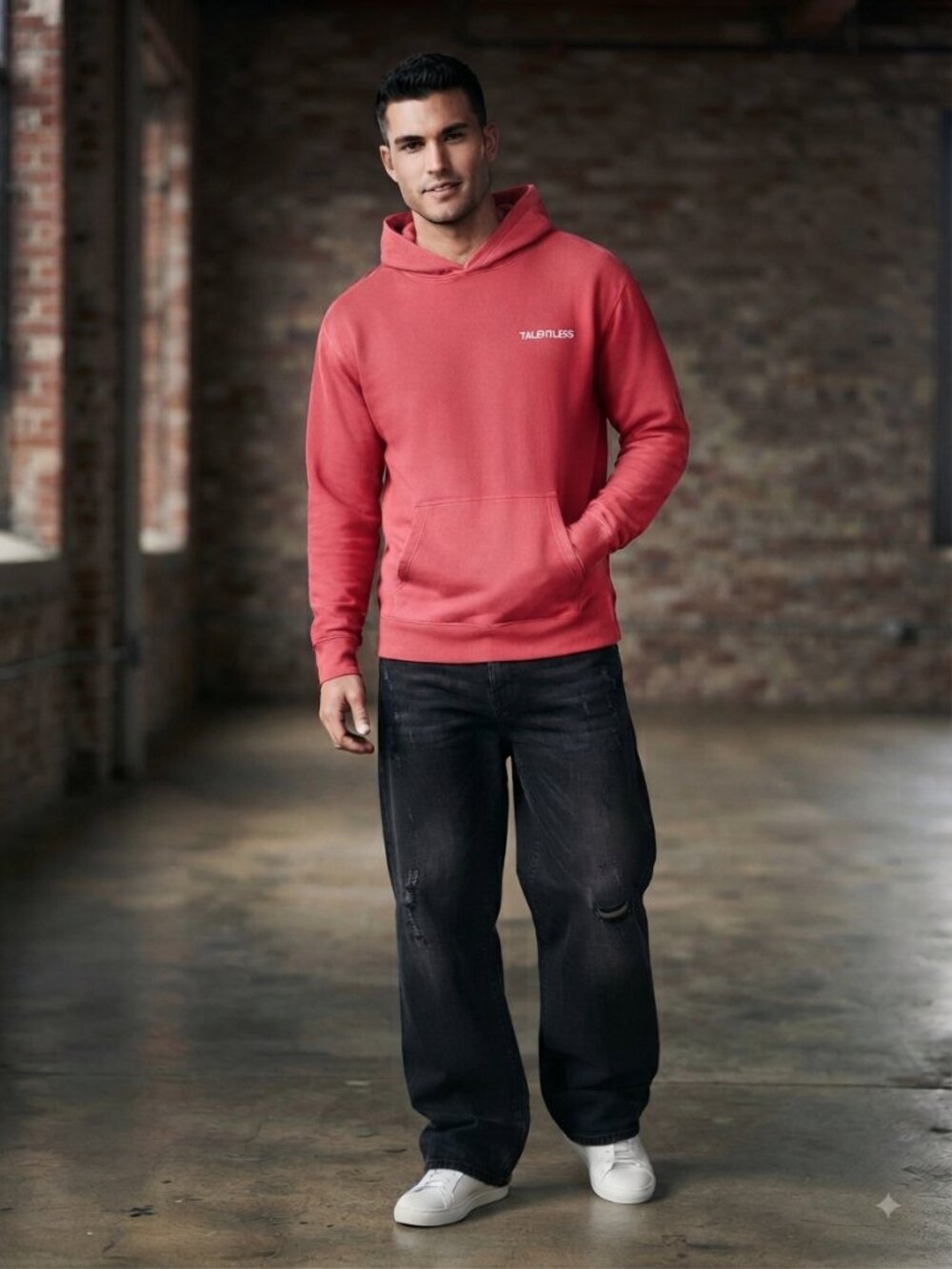 Elements by TALENTLESS Red Premium Hoodie Streetwear Aesthetic Minimalist Lounge